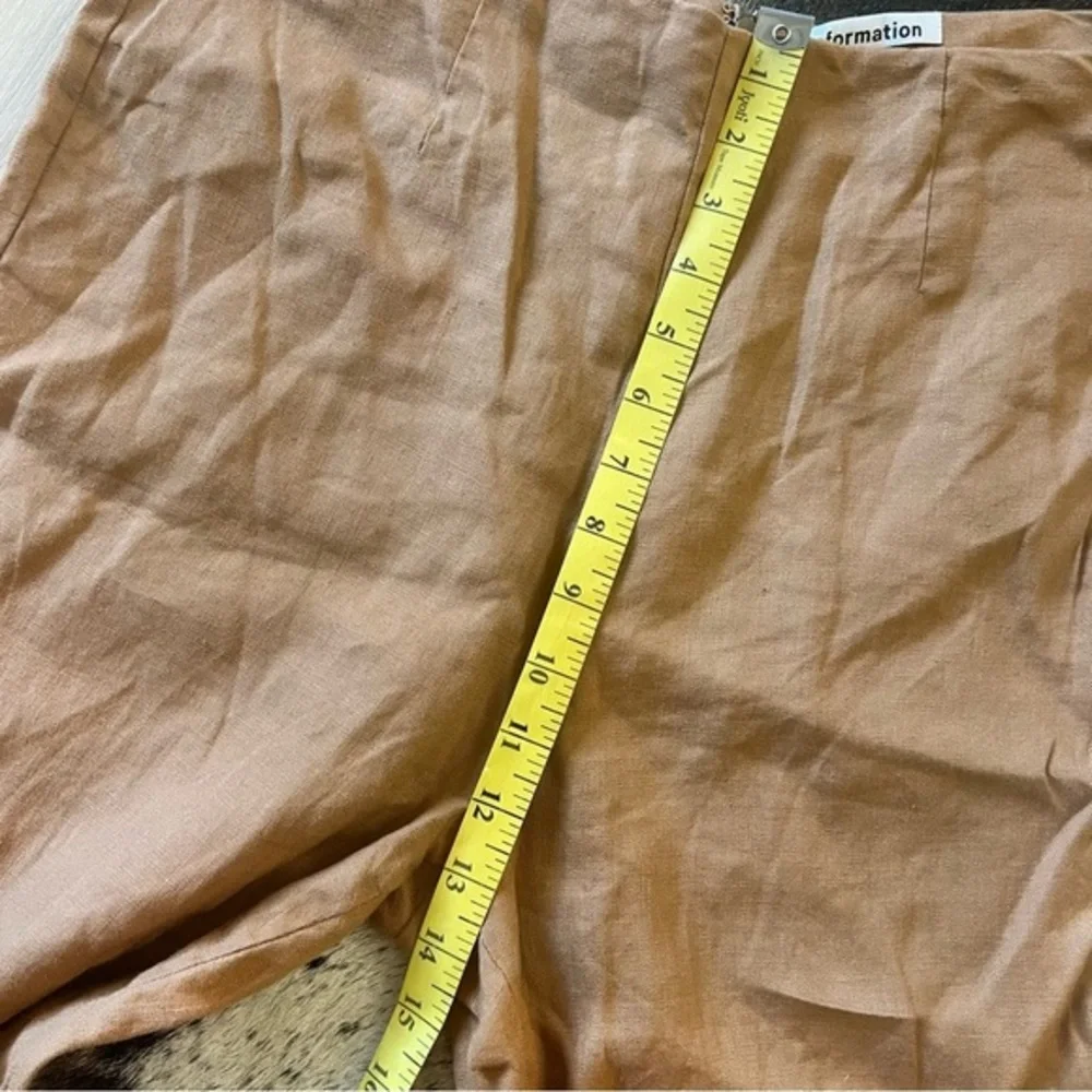REFORMATION Brown Justin‎ 100% Linen Trouser Pant Size 8
